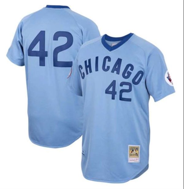 Chicago Cubs 42 Bruce Sutter Blue Mitchell Ness Road 1976 Stitched Jersey