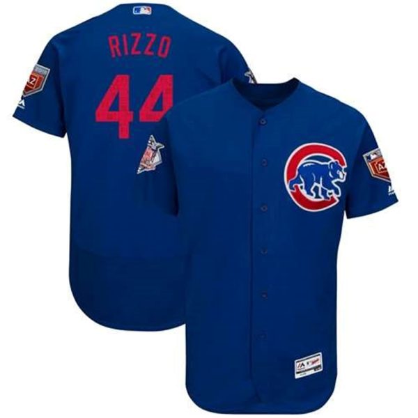 Chicago Cubs 44 Anthony Rizzo Blue 2018 Spring Training Authentic Flex Base Stitched MLB Jersey