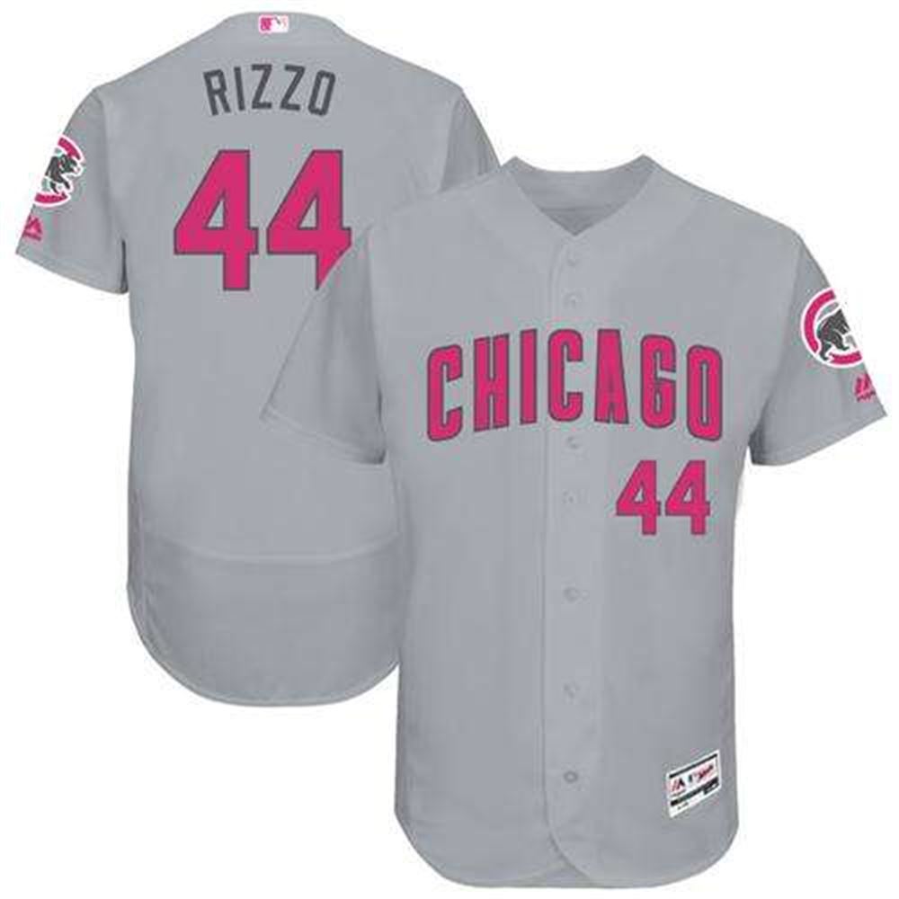 Chicago Cubs #44 Anthony Rizzo Grey Flexbase Authentic Collection Mother's Day Stitched MLB Jersey