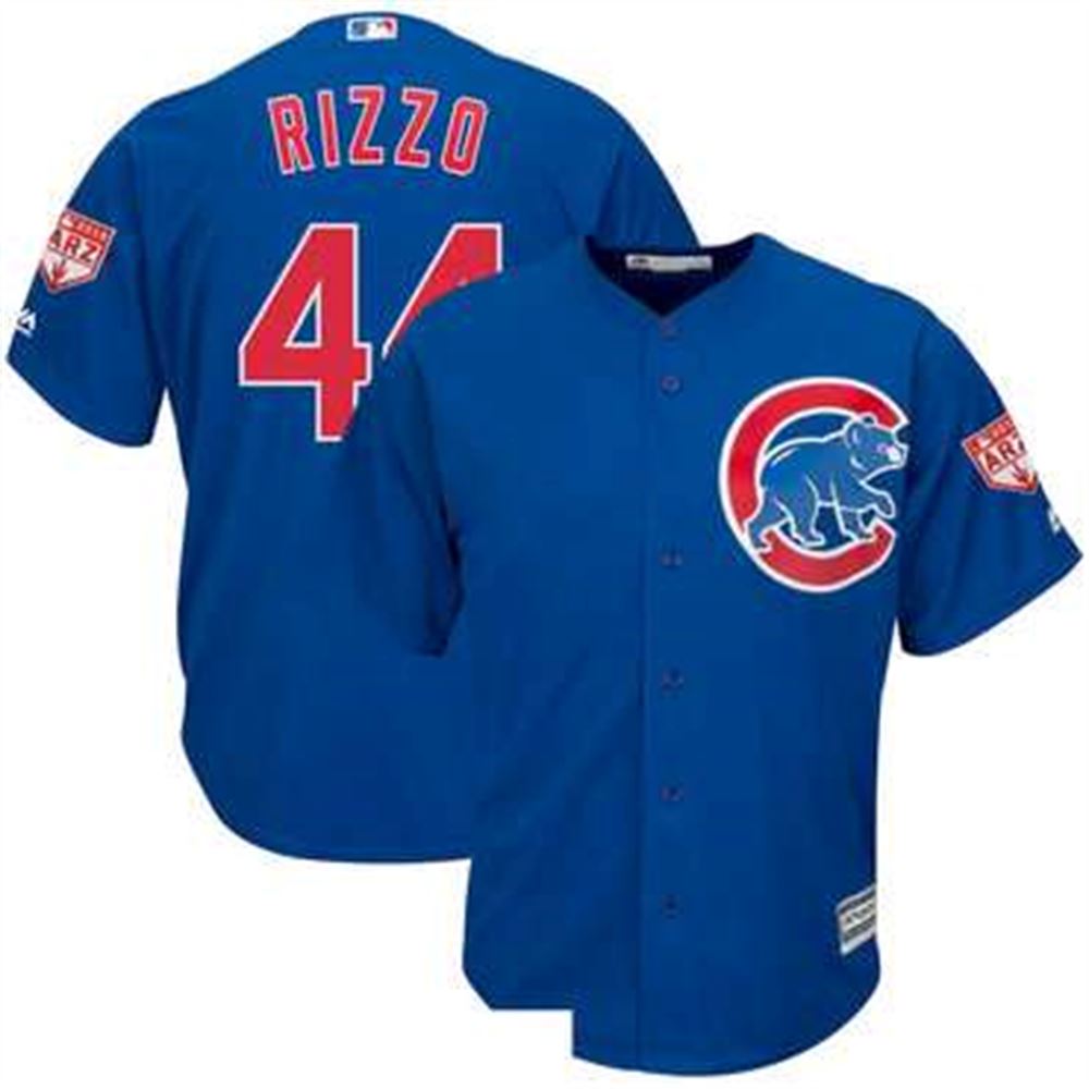 Chicago Cubs 44 Anthony Rizzo Royal 2019 Spring Training Cool Base Jersey
