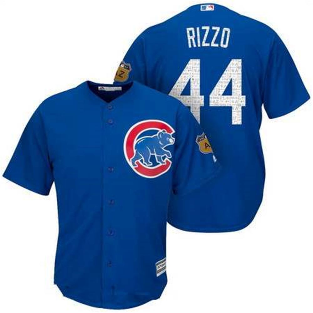 Chicago Cubs #44 Anthony Rizzo Royal Blue 2017 Spring Training Stitched MLB Majestic Cool Base Jersey