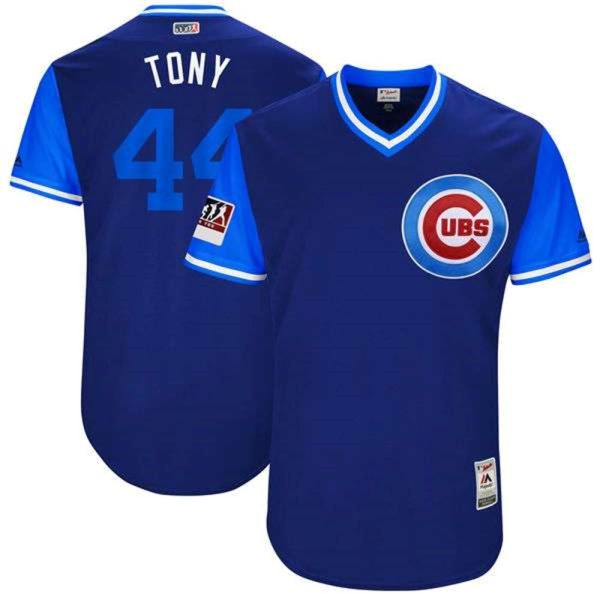 Chicago Cubs 44 Anthony Rizzo Tony Majestic Royal Light Blue 2018 Players Weekend Jersey