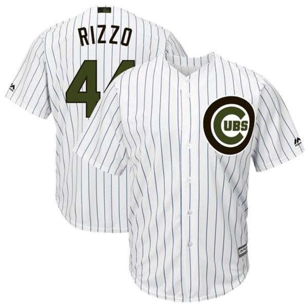 Chicago Cubs 44 Anthony Rizzo White 2018 Memorial Day Cool Base Stitched MLB Jersey