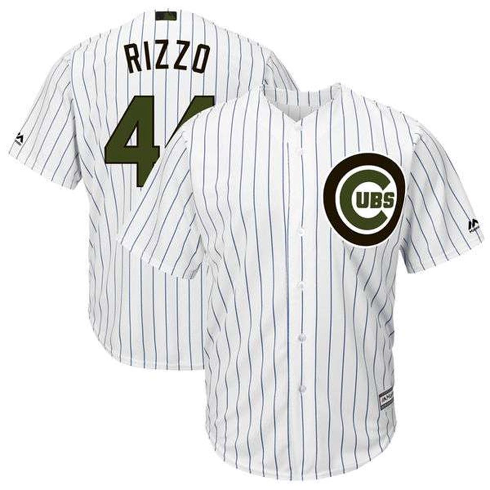 Chicago Cubs #44 Anthony Rizzo White 2018 Memorial Day Cool Base Stitched MLB Jersey