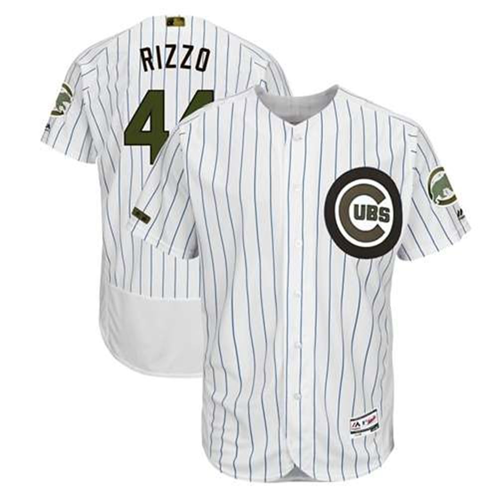 Chicago Cubs #44 Anthony Rizzo White(Blue Strip) Flexbase Authentic Collection 2018 Memorial Day Stitched Baseball Jersey