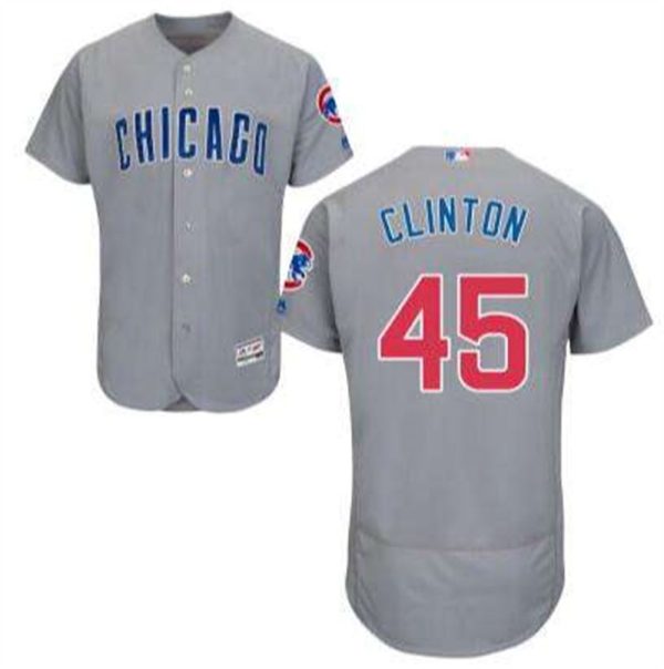 Chicago Cubs 45 Presidential Candidate Hillary Clinton Gray Jersey