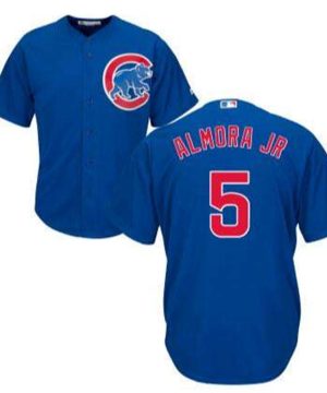 Chicago Cubs 5 Albert Almora Jr Blue Cool Base Majestic Baseball Jersey