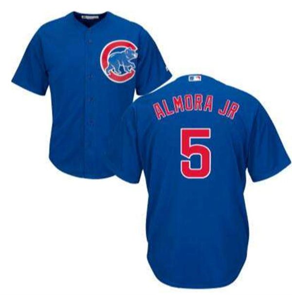 Chicago Cubs 5 Albert Almora Jr Blue Cool Base Majestic Baseball Jersey