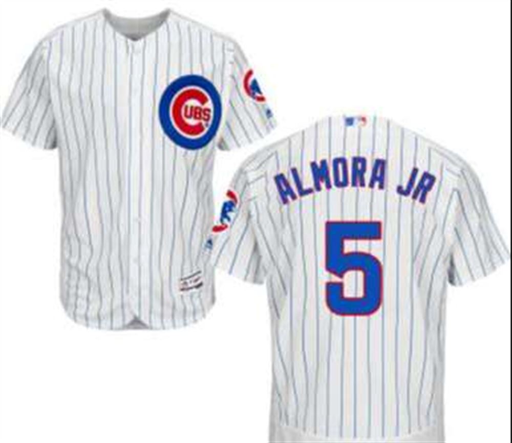 Chicago Cubs #5 Albert Almora Jr White Home Cool Base Majestic Baseball Jersey