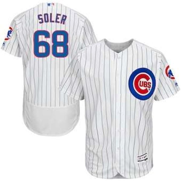 Chicago Cubs 68 Jorge Soler Majestic Home White Flex Base Authentic Collection Player Jersey