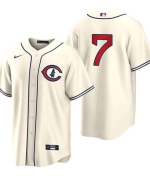 Chicago Cubs 7 Yan Gomes 2022 Cream Field Of Dreams Cool Base Stitched Baseball Jersey