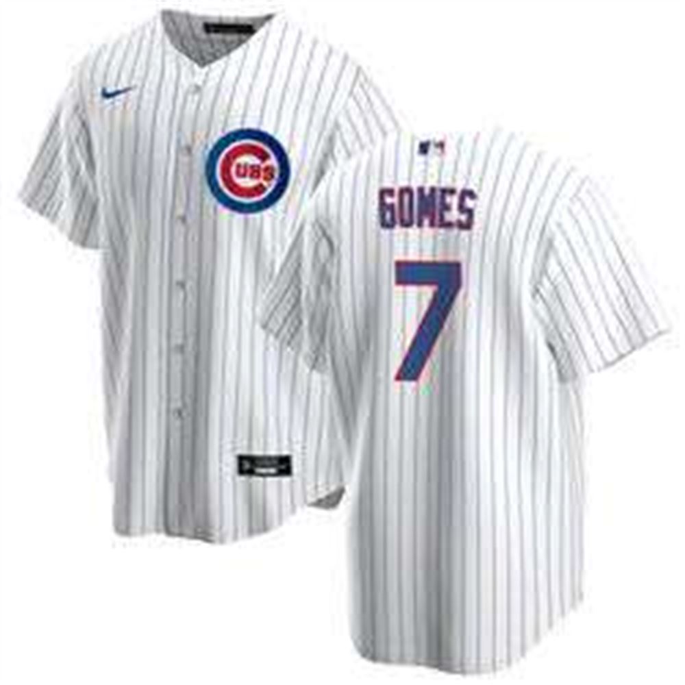 Chicago Cubs #7 Yan Gomes White Cool Base Stitched Baseball Jersey