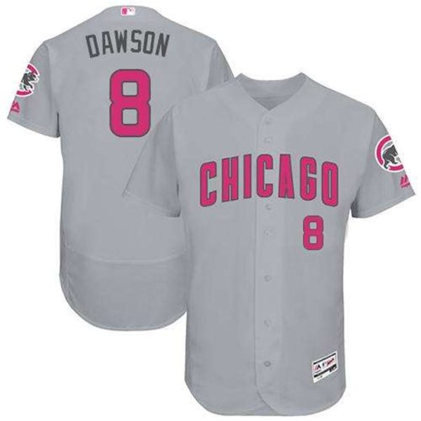 Chicago Cubs 8 Andre Dawson Grey Flexbase Authentic Collection Mothers Day Stitched MLB Jersey