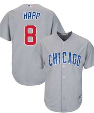 Chicago Cubs 8 Ian Happ Grey Cool Base Stitched MLB Jersey