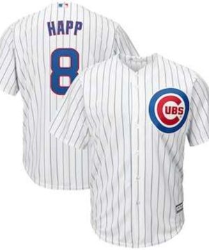 Chicago Cubs 8 Ian Happ Majestic White Cool Base Home Player Jersey