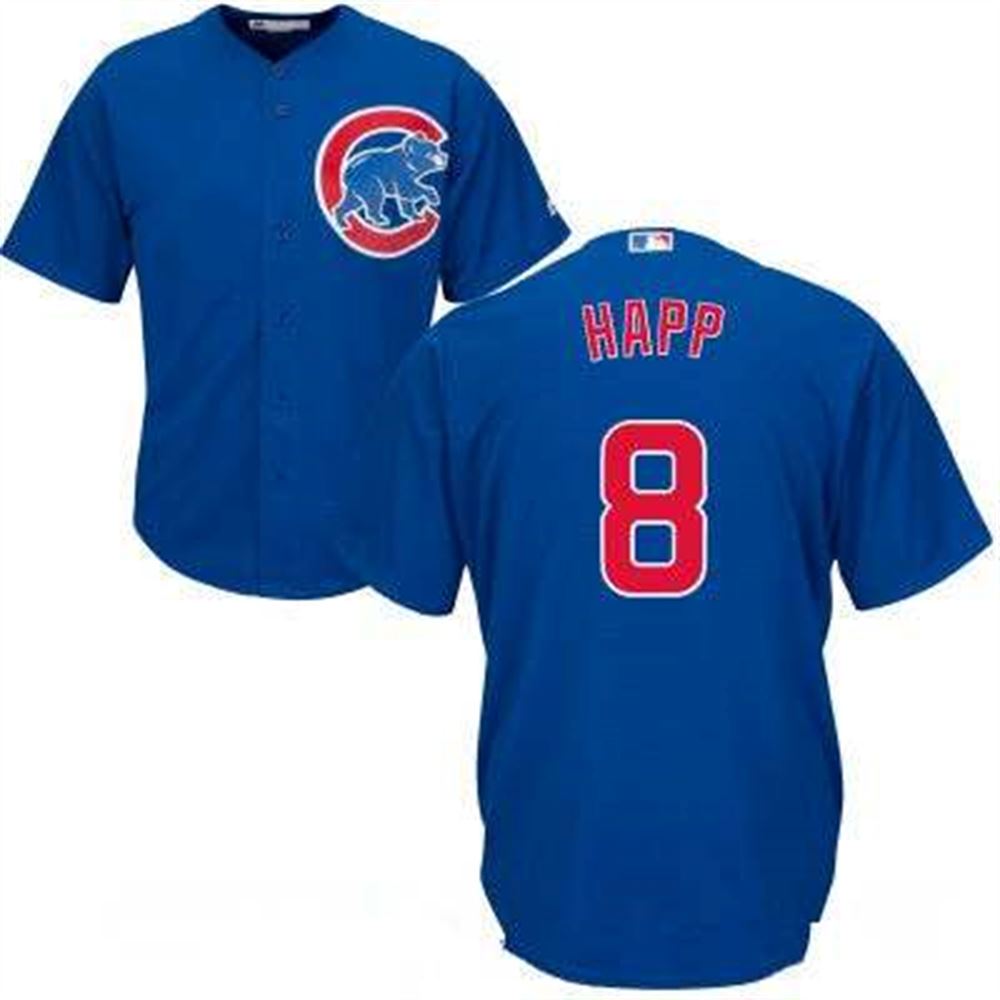 Chicago Cubs #8 Ian Happ Royal Blue Stitched MLB Majestic Cool Base Jersey