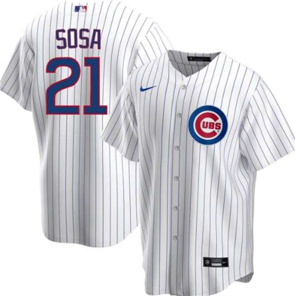 Chicago Cubs Blank 21 Sammy Sosa White Cool Base Stitched MLB Jersey