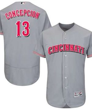 Cincinnati Reds 13 Dave Concepcion Grey Flexbase Authentic Collection Stitched MLB Jersey