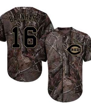 Cincinnati Reds 16 Tucker Barnhart Camo Realtree Collection Cool Base Stitched MLB Jersey