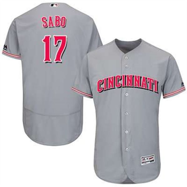 Cincinnati Reds 17 Chris Sabo Grey Flexbase Authentic Collection Stitched MLB Jersey