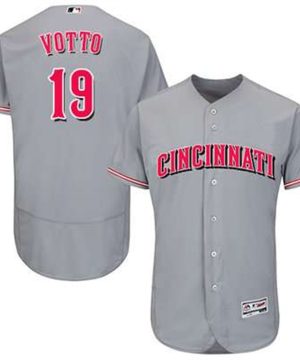 Cincinnati Reds 19 Joey Votto Grey Flexbase Authentic Collection Stitched MLB Jersey