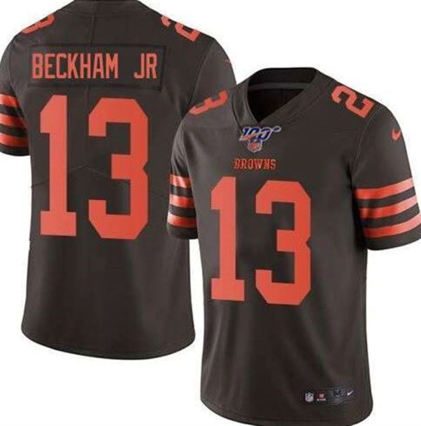 Cleveland Browns 100th 13 Odell Beckham Jr Brown Color Rush Limited Stitched NFL Jersey 1