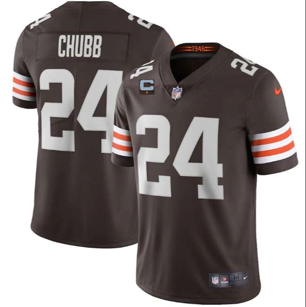 Cleveland Browns 2022 #24 Nick Chubb Brown With 1-Star C Patch Vapor Untouchable Limited NFL Stitched Jersey