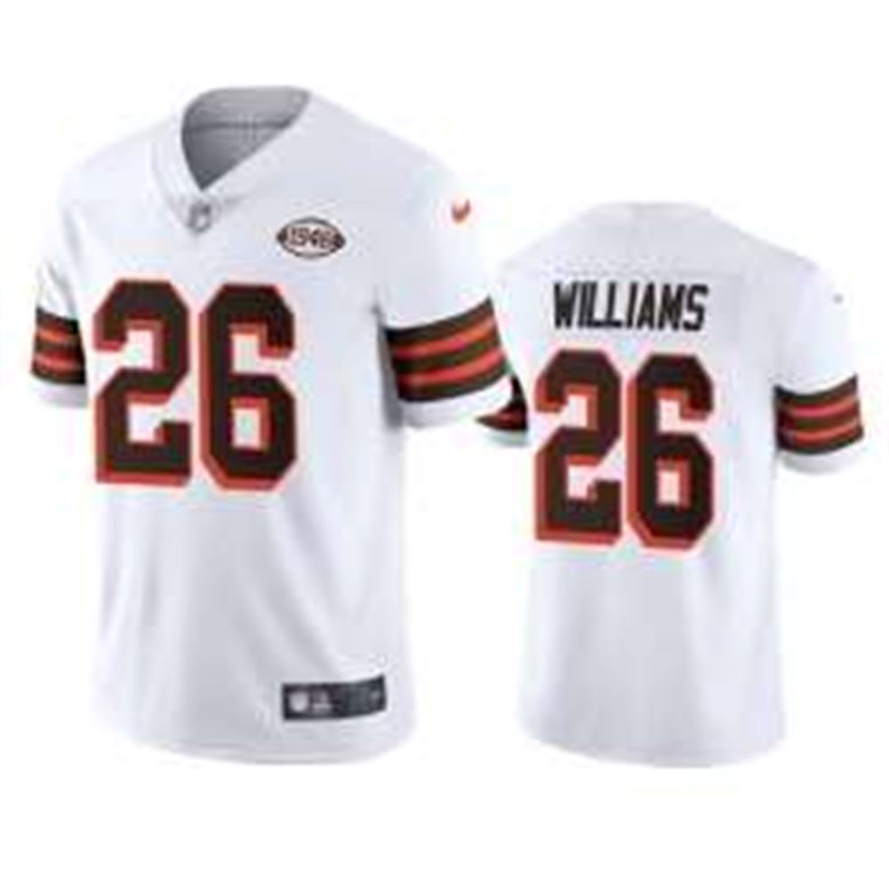 Cleveland Browns 26 Greedy Williams  1946 Collection Alternate Vapor Limited NFL Jersey White