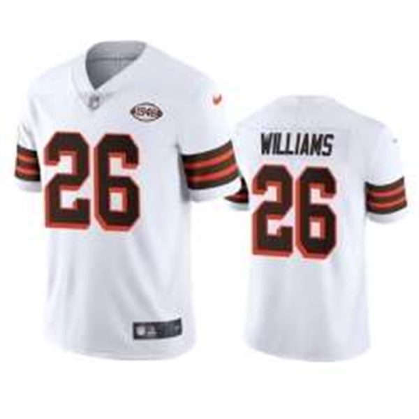 Cleveland Browns 26 Greedy Williams Nike 1946 Collection Alternate Vapor Limited NFL Jersey White