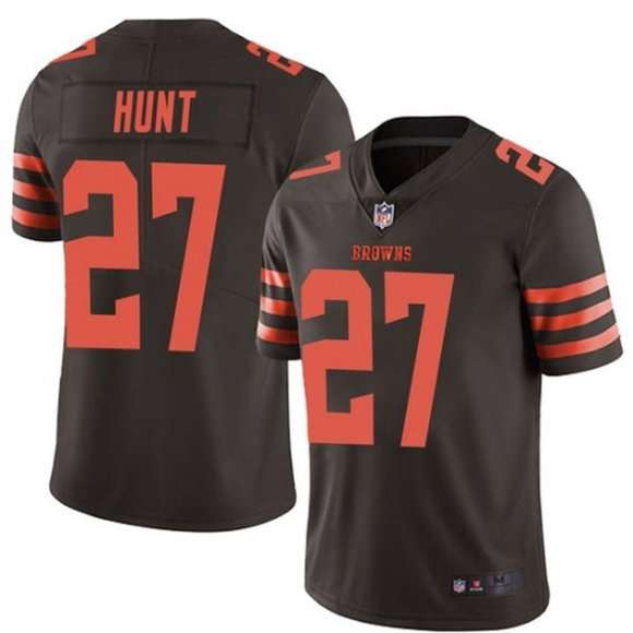 Cleveland Browns 27 Kareem Hunt Brown Color Rush Limited Stitched Jersey