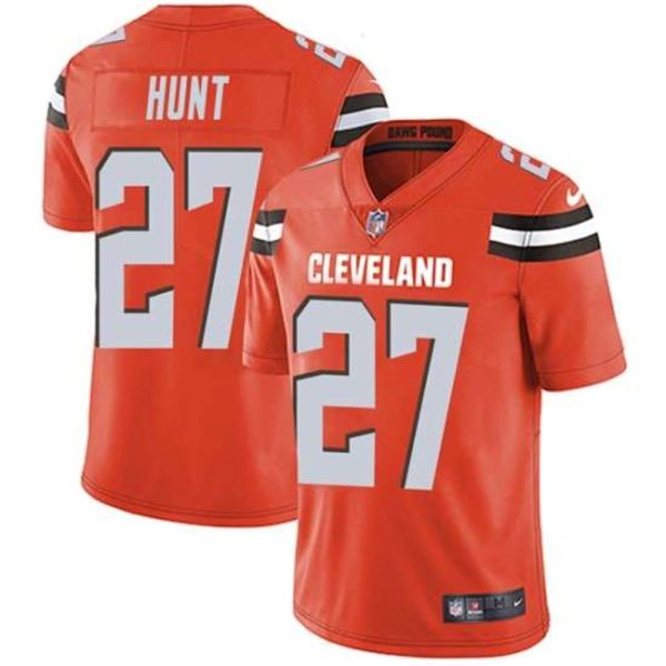 Cleveland Browns 27 Kareem Hunt Orange Vapor Untouchable Limited Stitched NFL Jersey