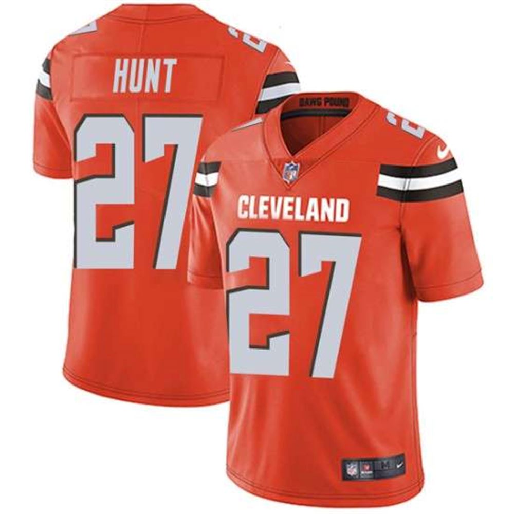 Cleveland Browns #27 Kareem Hunt Orange Vapor Untouchable Limited Stitched NFL Jersey