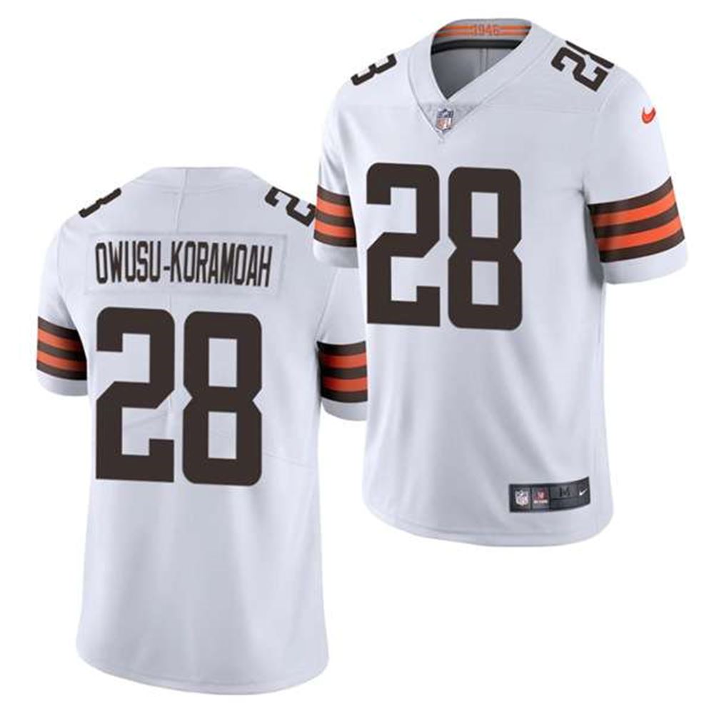 Cleveland Browns #28 Jeremiah Owusu-Koramoah 2021 Draft White Vapor Untouchable Limited Stitched NFL Jersey