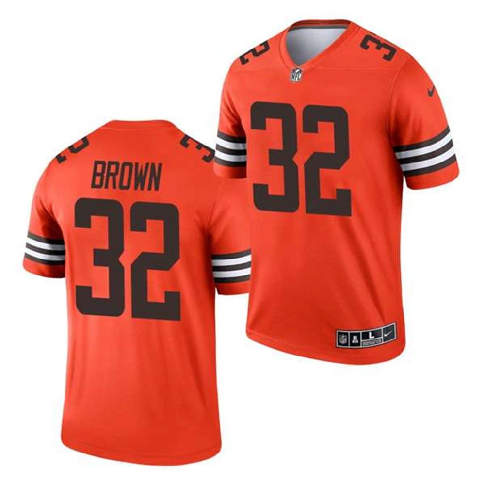 Cleveland Browns #32 Jim Brown Orange 2021 Inverted Legend Jersey