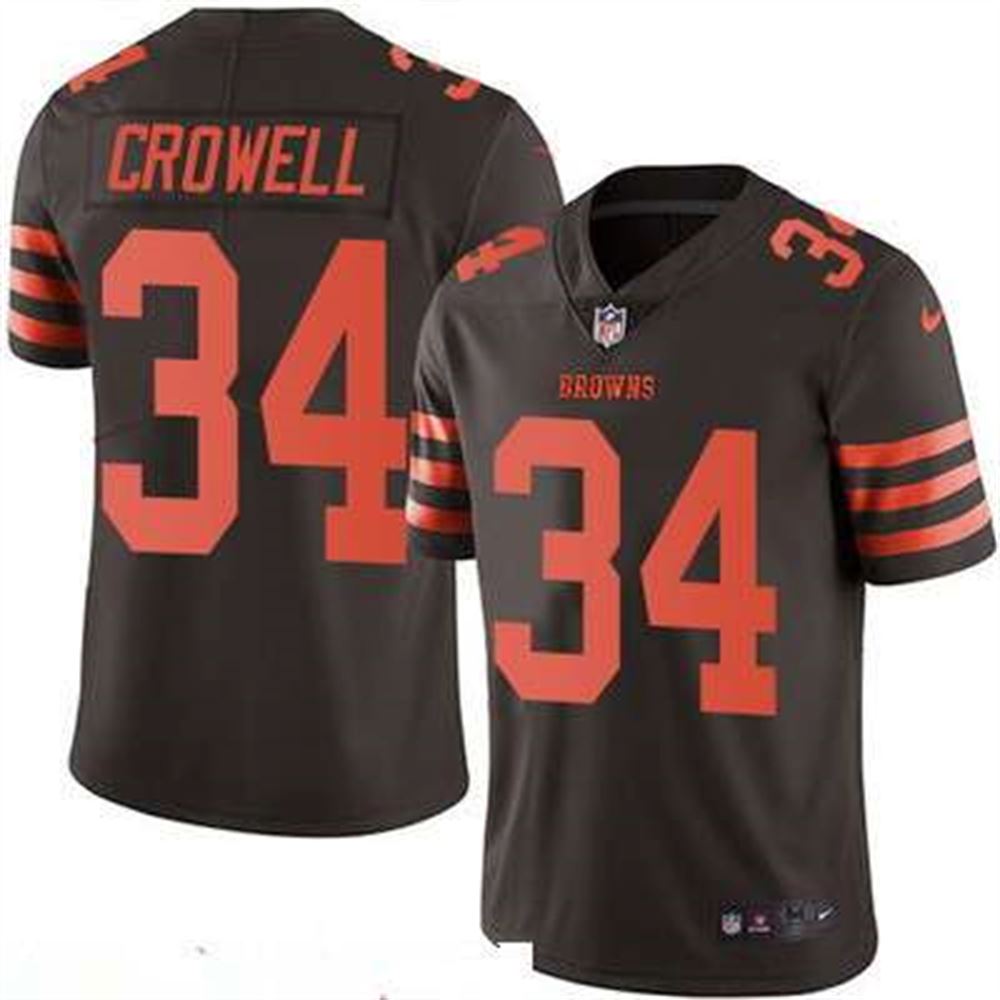 Cleveland Browns #34 Isaiah Crowell Brown 2016 Color Rush Stitched NFL  Limited Jersey