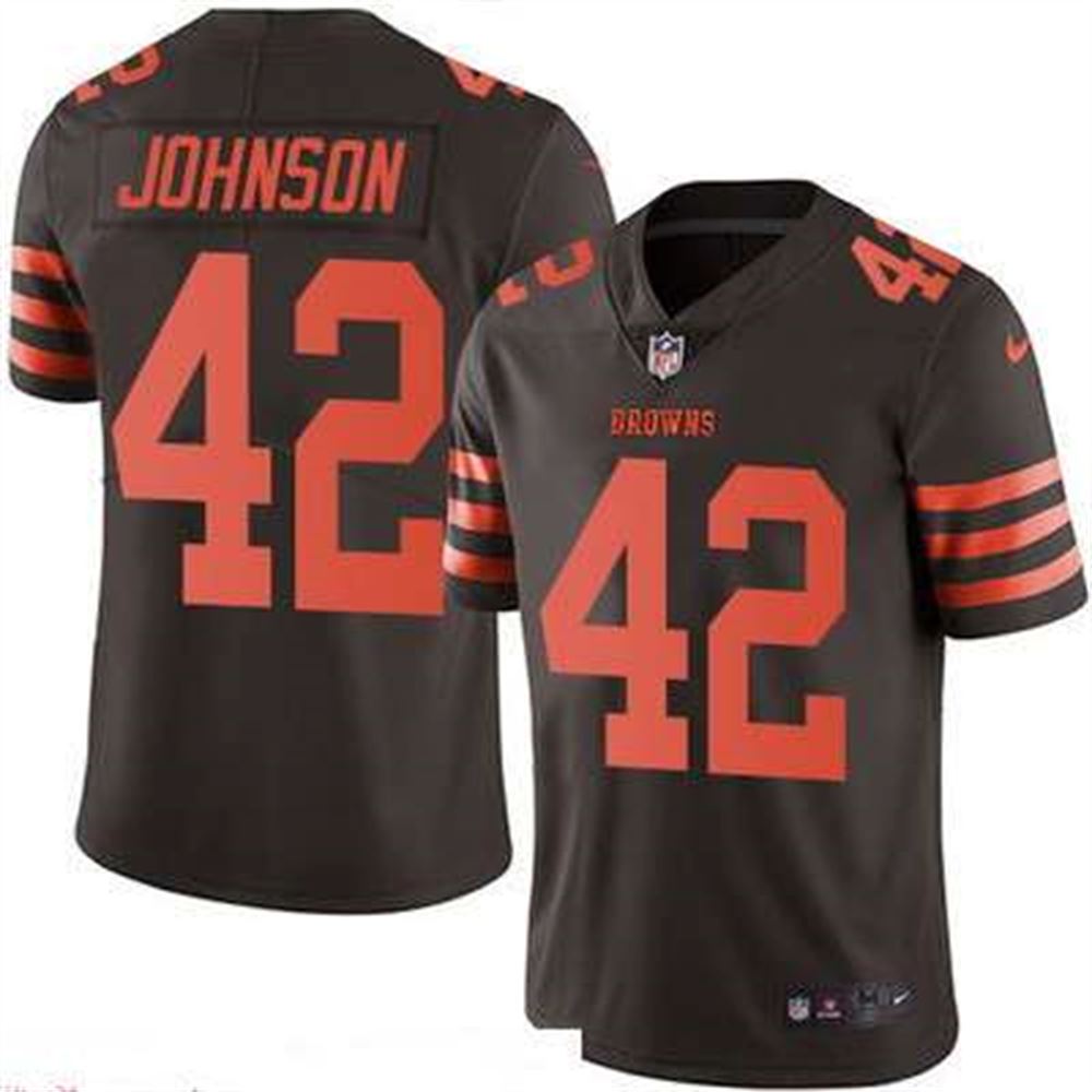 Cleveland Browns #42 Malcolm Johnson Brown 2016 Color Rush Stitched NFL  Limited Jersey