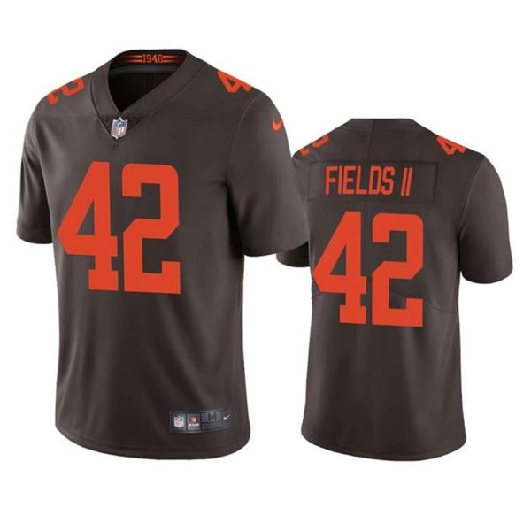 Cleveland Browns 42 Tony Fields II Brown Vapor Untouchable Limited Stitched Jersey