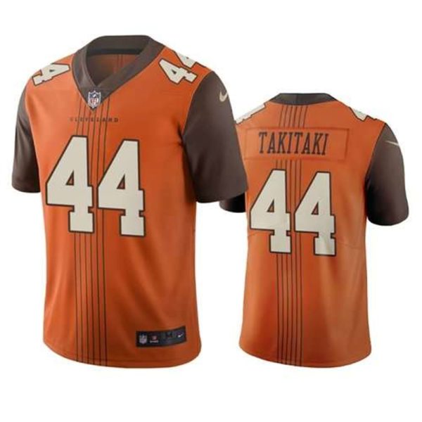 Cleveland Browns 44 Sione Takitaki Brown Vapor Limited City Edition NFL Jersey