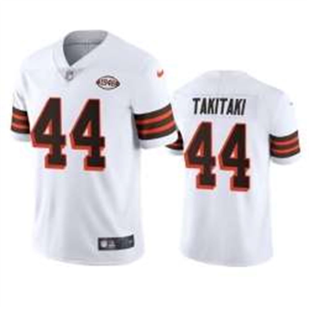 Cleveland Browns 44 Sione Takitaki  1946 Collection Alternate Vapor Limited NFL Jersey White