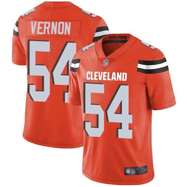 Cleveland Browns 54 Olivier Vernon Orange Alternate Mens Stitched Football Vapor Untouchable Limited Jersey