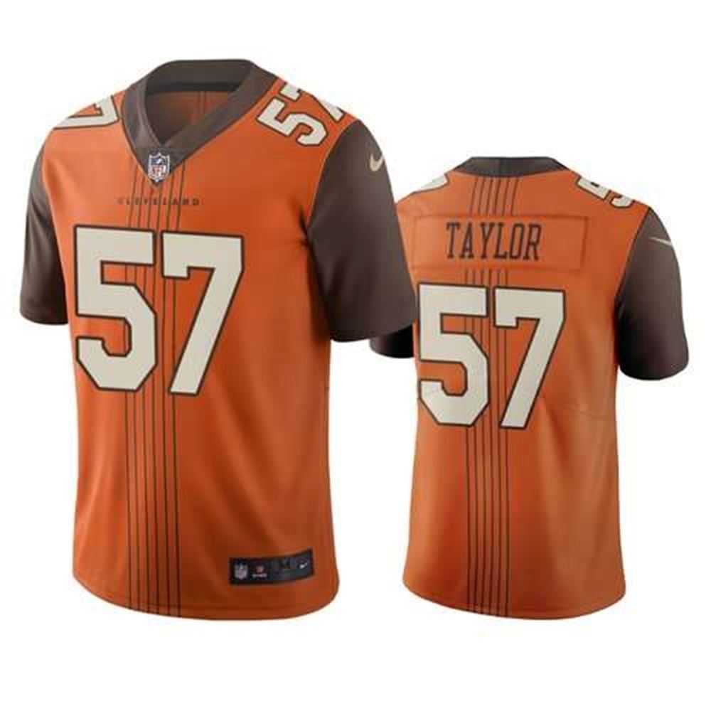 Cleveland Browns #57 Adarius Taylor Brown Vapor Limited City Edition NFL Jersey