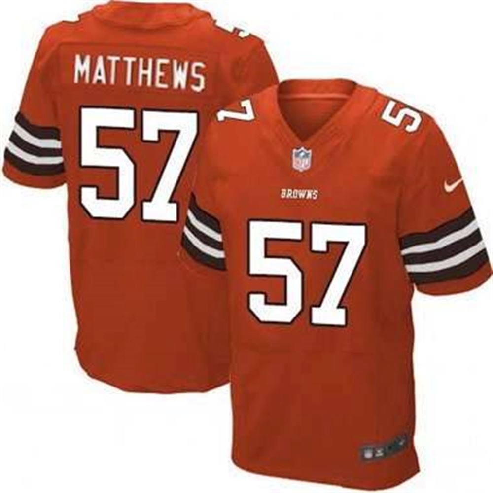 Cleveland Browns #57 Clay Matthews Orange Alternate NFL  Elite Jersey
