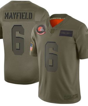 Cleveland Browns 6 Baker Mayfield 2019 Camo Salute To Service Limited Stitched NFL Jersey