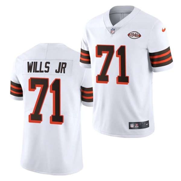Cleveland Browns 71 Jedrick Wills Jr White 1946 Collection Vapor Stitched Football Jersey