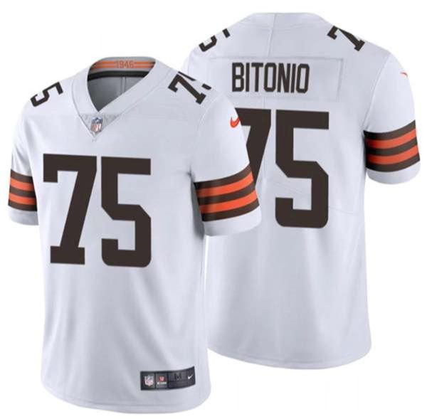 Cleveland Browns 75 Joel Bitonio New White Vapor Untouchable Limited Stitched Jersey