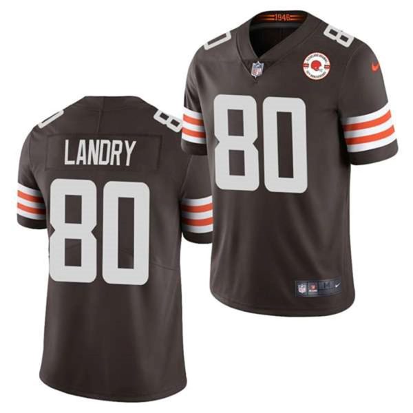 Cleveland Browns 80 Jarvis Landry 2021 Brown 75th Anniversary Patch Vapor Untouchable Limited Stitched NFL Jersey