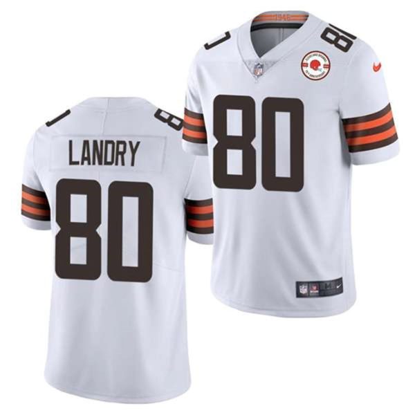 Cleveland Browns 80 Jarvis Landry 2021 White 75th Anniversary Patch Vapor Untouchable Limited Stitched NFL Jersey