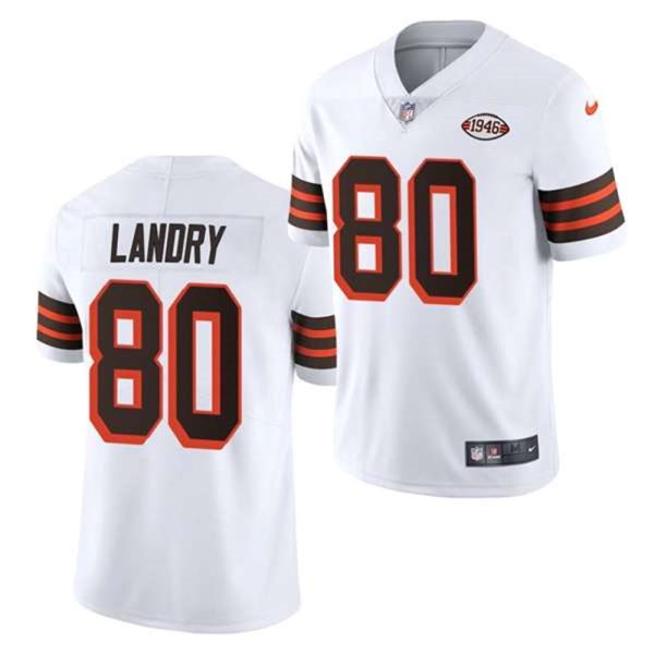 Cleveland Browns 80 Jarvis Landry White 1946 Collection Vapor Stitched Football Jersey
