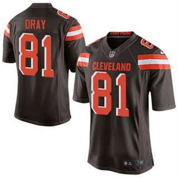 Cleveland Browns 81 Jim Dray Brown Team Color 2015 NFL Nike Elite Jersey 1