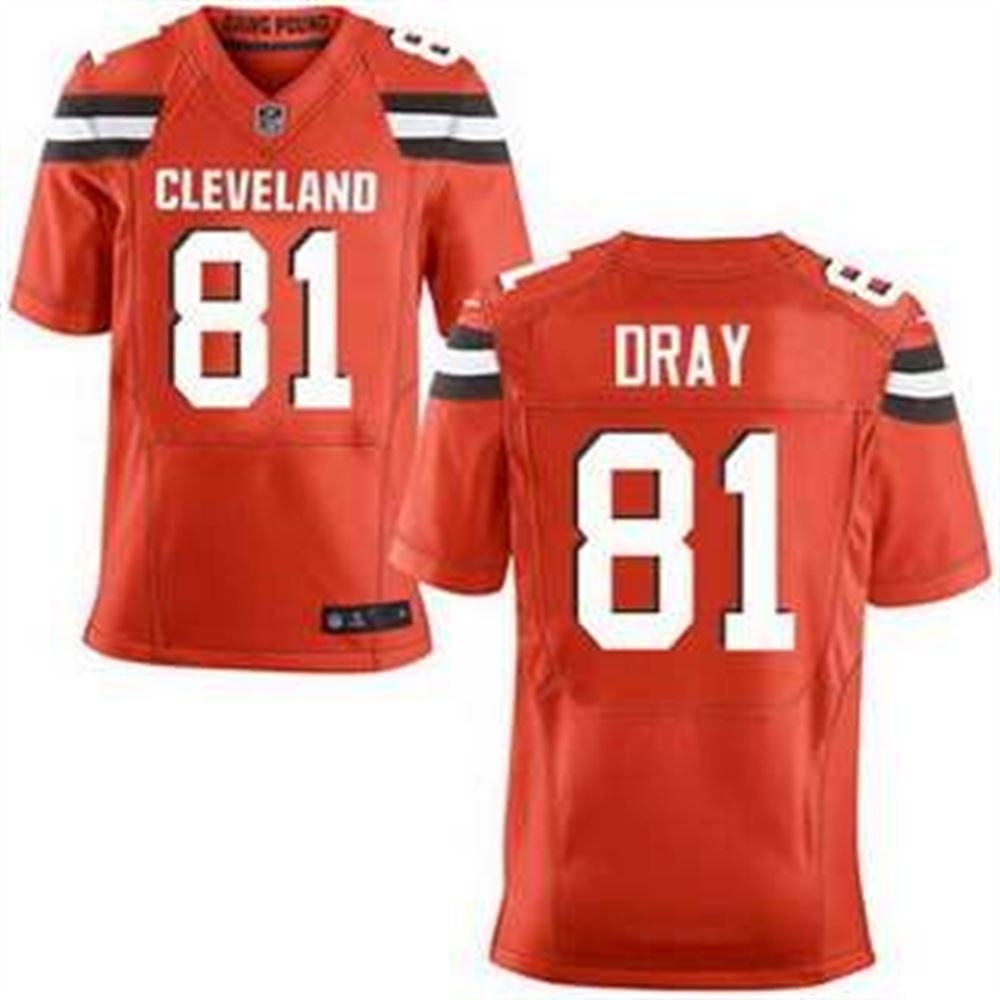 Cleveland Browns #81 Jim Dray Orange Alternate 2015 NFL  Elite Jersey